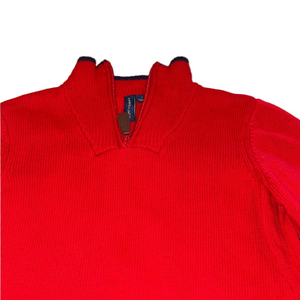 Janie & Jack Kids 7 Bradbury Red Half Zip Knit Sweater.